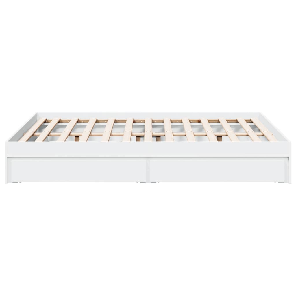 Bed Frame with Drawers without Mattress White 140x200 cm