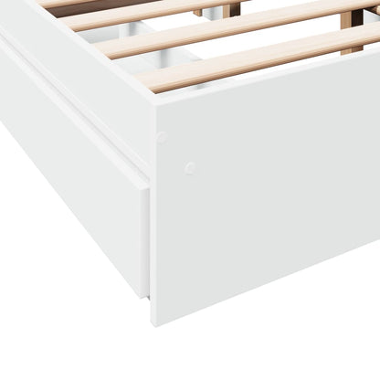 Bed Frame with Drawers without Mattress White 140x200 cm