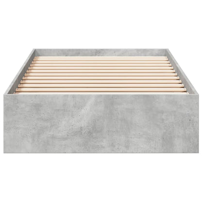 Bed Frame with Drawers Concrete Grey 90x200 cm Engineered Wood