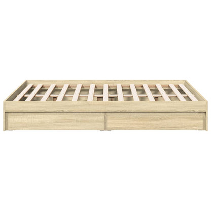 Bed Frame with Drawers without Mattress Sonoma Oak 135x190 cm Double