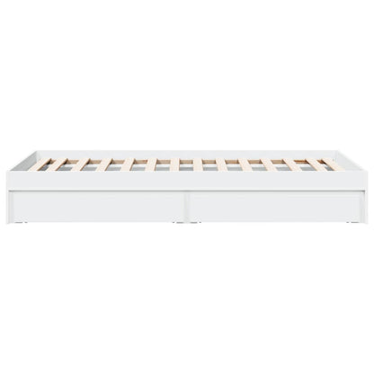 Bed Frame with Drawers White 90x190 cm Single Engineered Wood