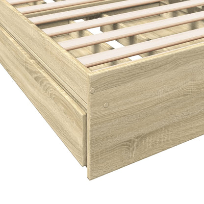 Bed Frame with Drawers Sonoma Oak 90x190 cm Single Engineered Wood