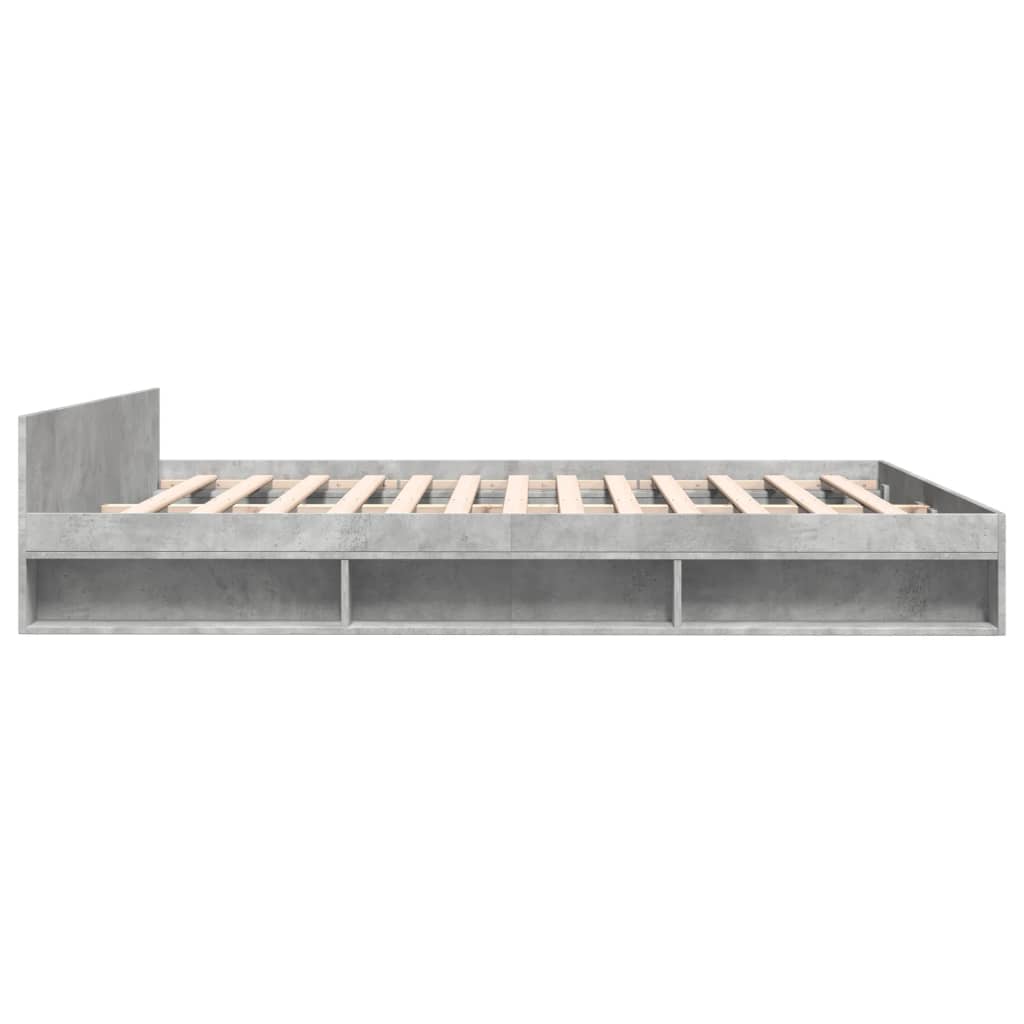 Bed Frame with Drawers Concrete Grey 200x200 cm Engineered Wood