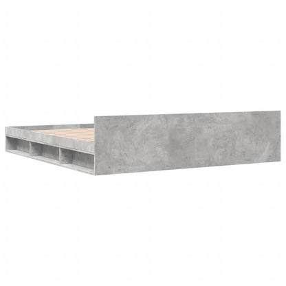 Bed Frame with Drawers Concrete Grey 200x200 cm Engineered Wood