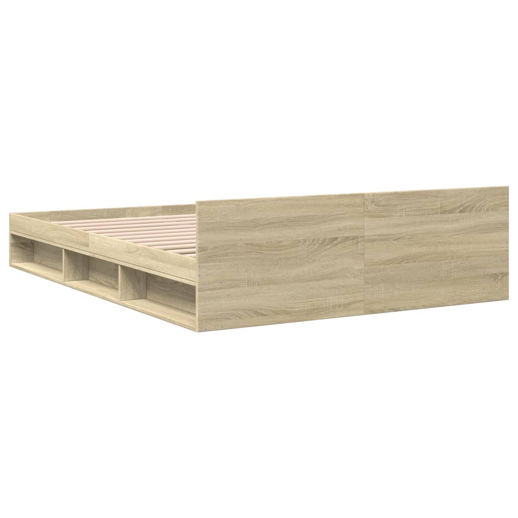 Bed Frame with Drawers Sonoma Oak 160x200 cm Engineered Wood