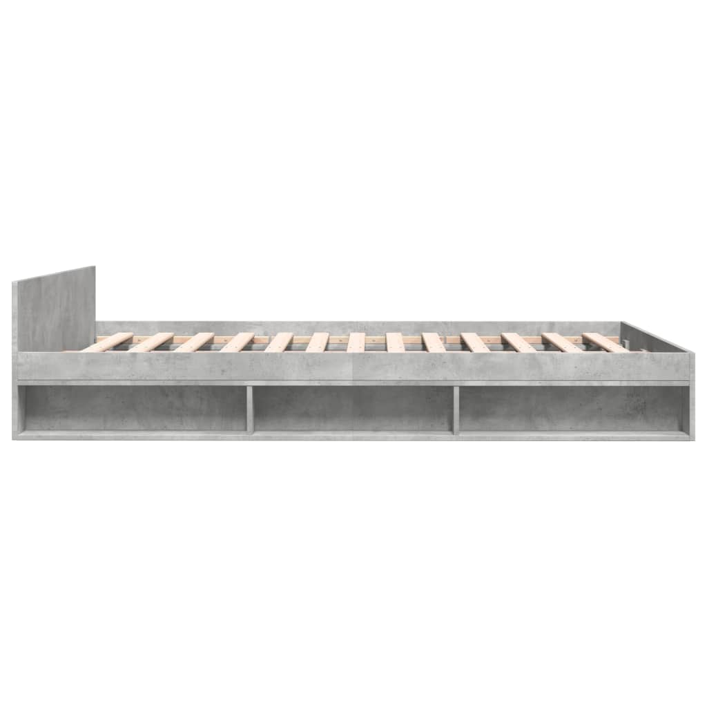 Bed Frame with Drawers without Mattress Concrete Grey 160x200 cm