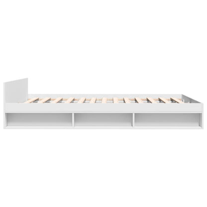 Bed Frame with Drawers without Mattress White 150x200 cm King Size