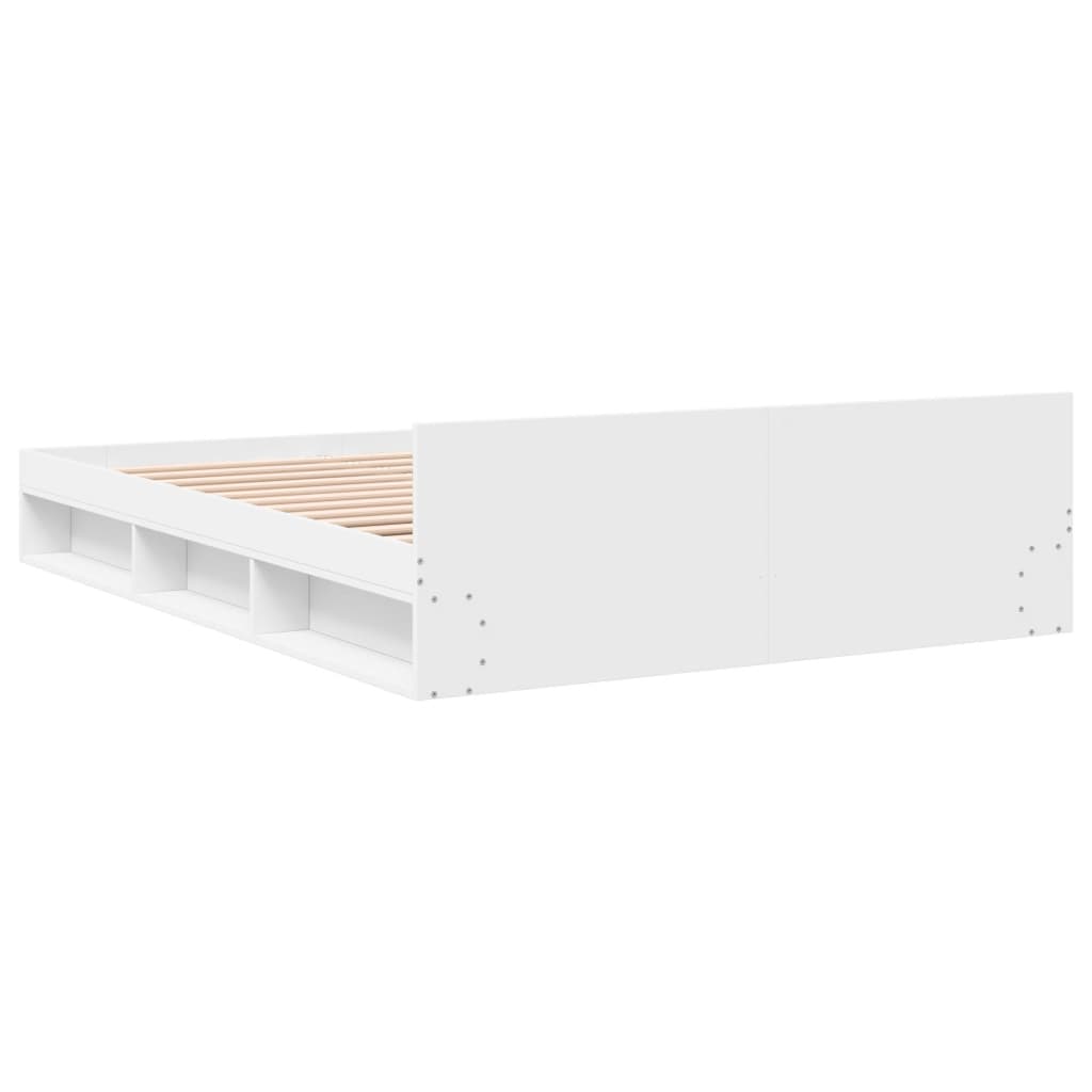 Bed Frame with Drawers without Mattress White 150x200 cm King Size