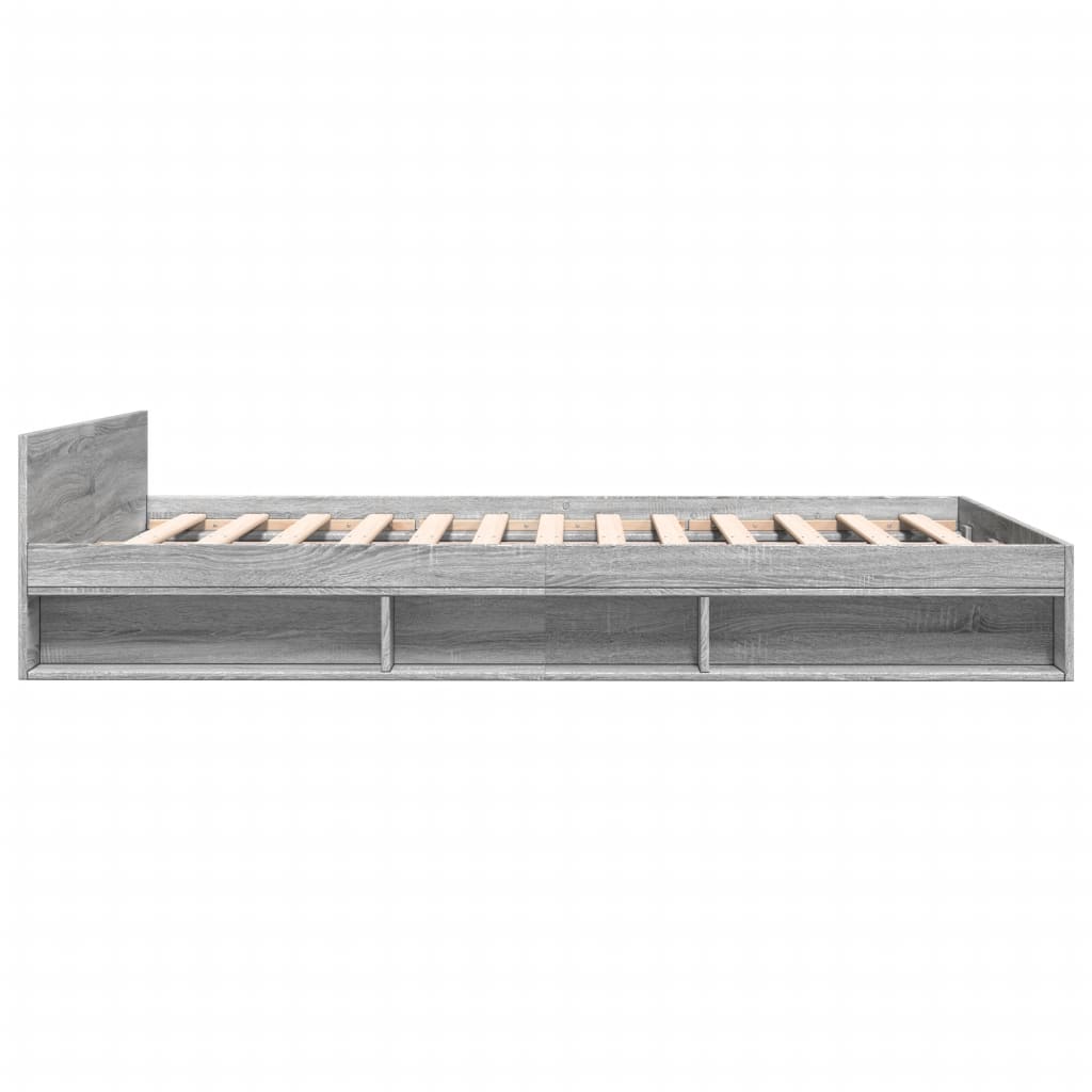 Bed Frame with Drawers without Mattress Grey Sonoma 150x200 cm King Size