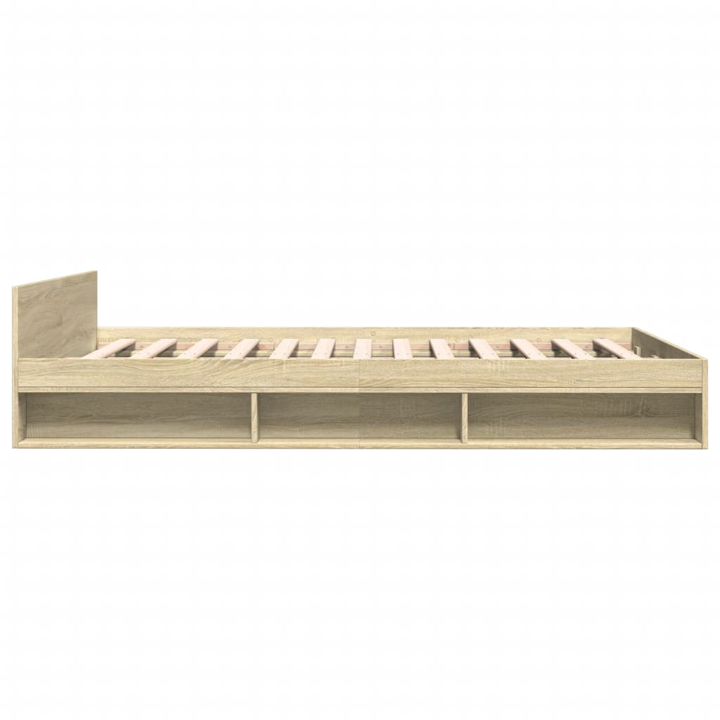 Bed Frame with Drawers Sonoma Oak 140x200 cm Engineered Wood