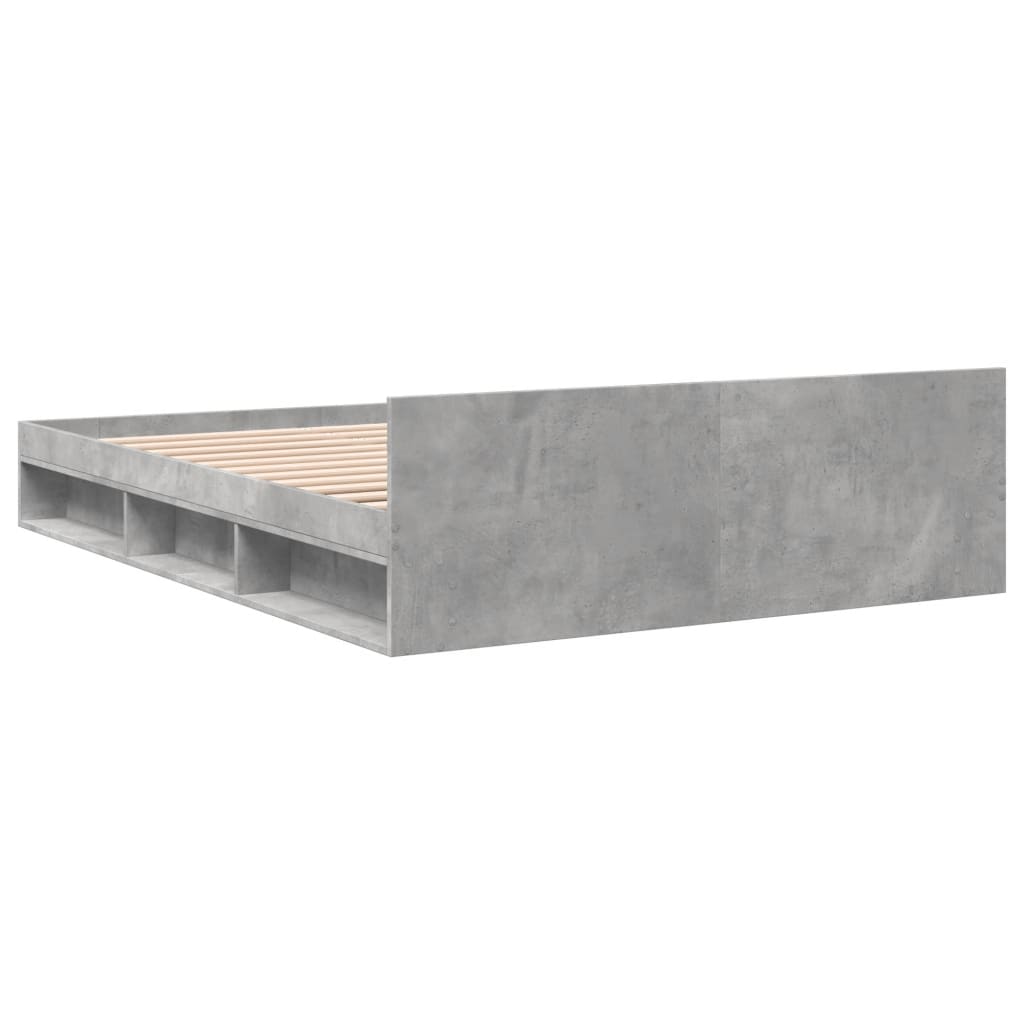 Bed Frame with Drawers Concrete Grey 120x200 cm Engineered Wood