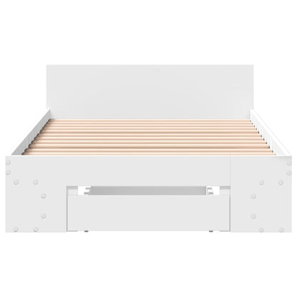 Bed Frame with Drawer without Mattress White 90x190 cm Single