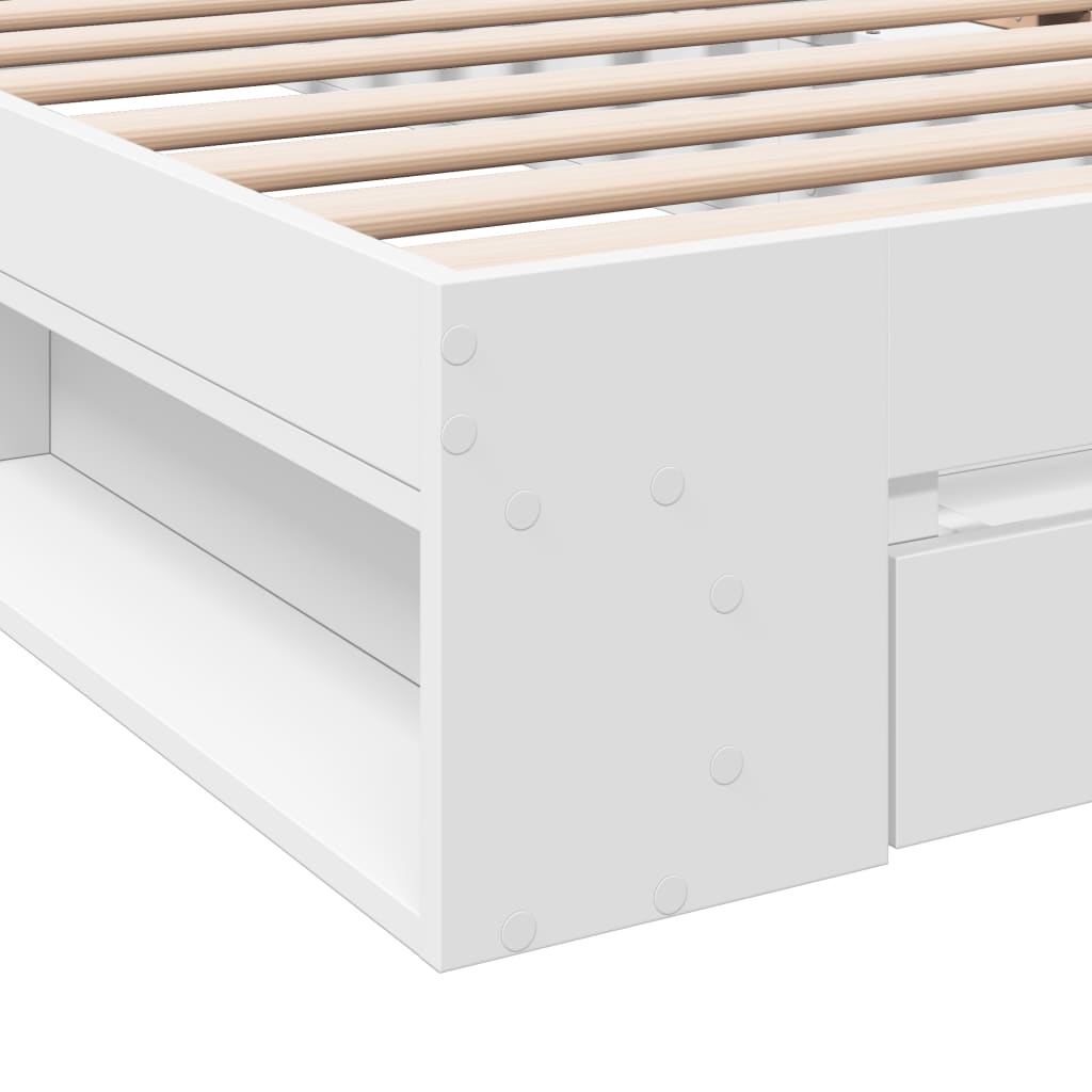 Bed Frame with Drawer without Mattress White 90x190 cm Single