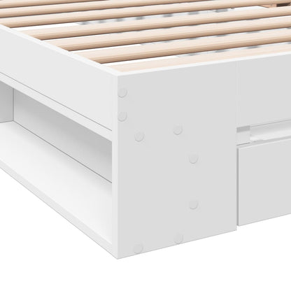 Bed Frame with Drawer without Mattress White 90x190 cm Single