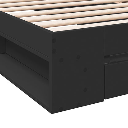 Bed Frame with Drawer Black 90x190 cm Single Engineered Wood