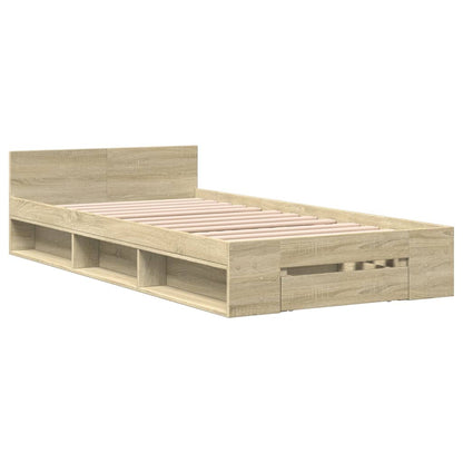 Bed Frame with Drawer Sonoma Oak 90x190 cm Single Engineered Wood