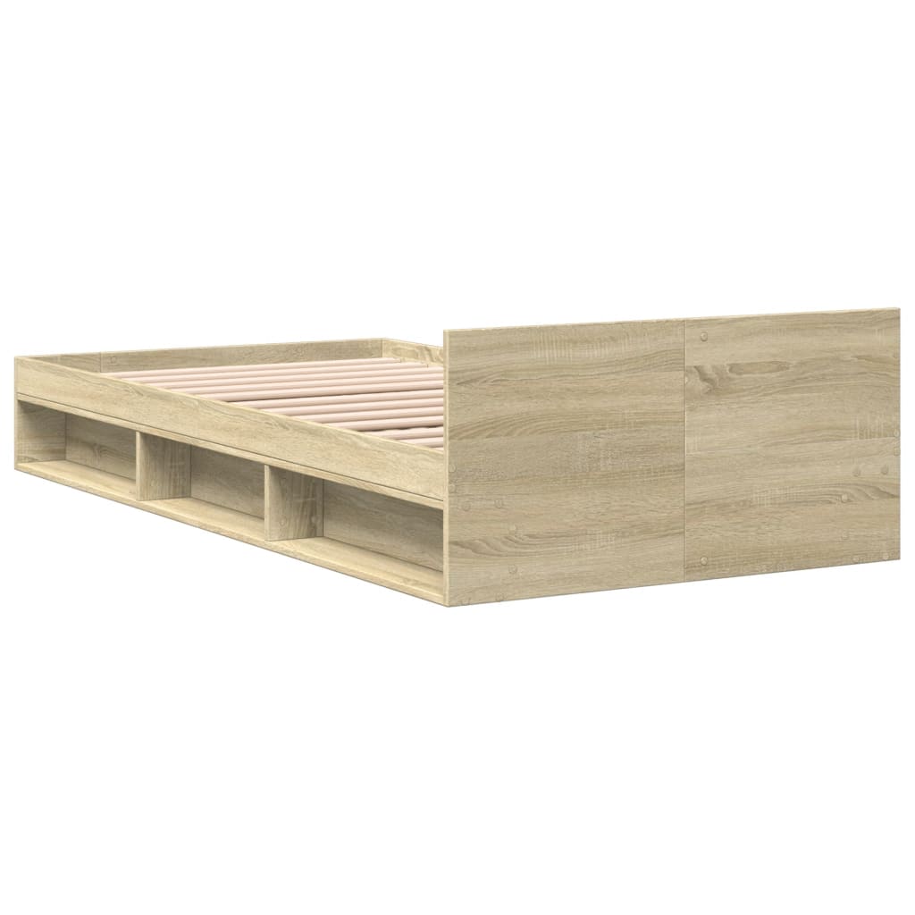 Bed Frame with Drawer Sonoma Oak 90x190 cm Single Engineered Wood