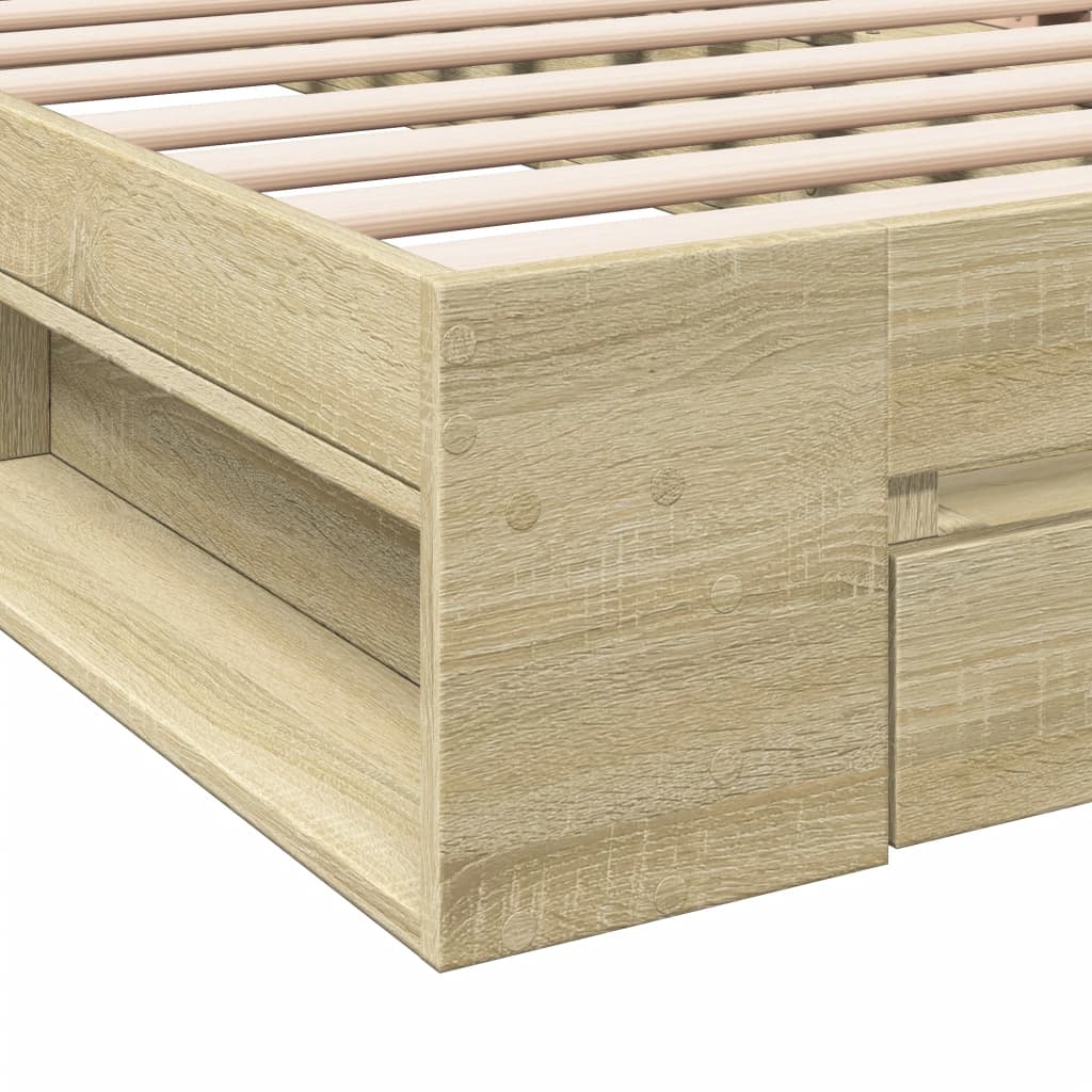 Bed Frame with Drawer Sonoma Oak 90x190 cm Single Engineered Wood