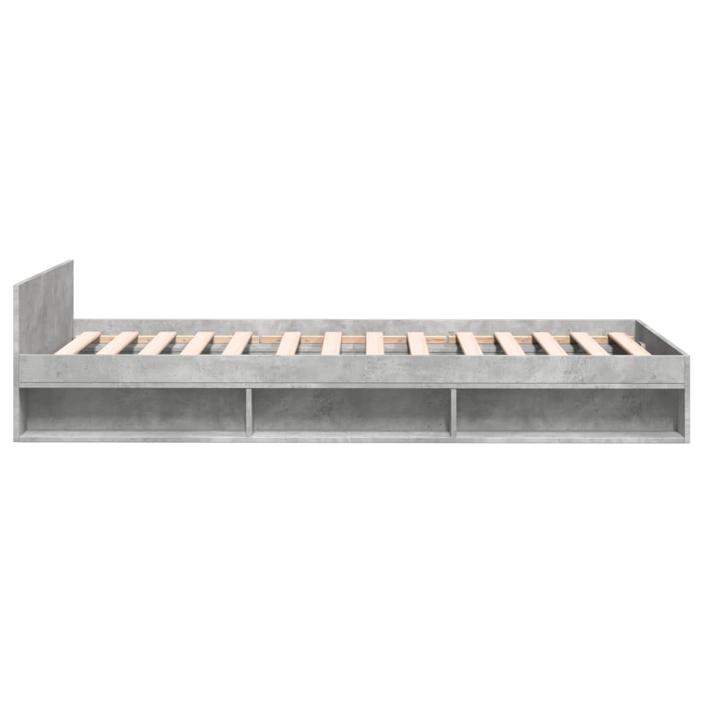 Bed Frame with Drawer Concrete Grey 90x190 cm Single Engineered Wood