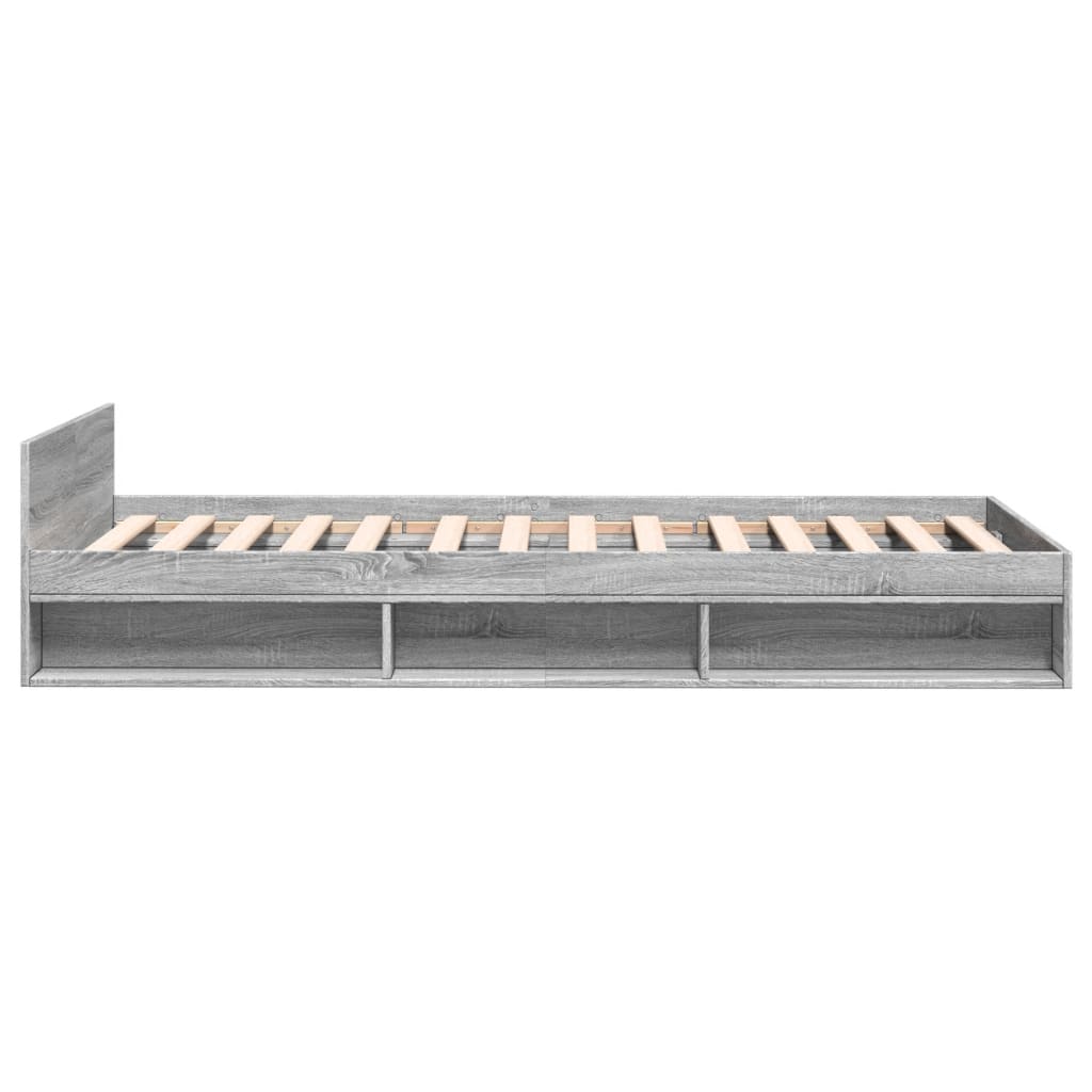 Bed Frame with Drawer without Mattress Grey Sonoma 90x190 cm Single