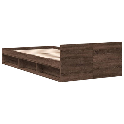 Bed Frame with Drawer without Mattress Brown Oak 90x190 cm Single