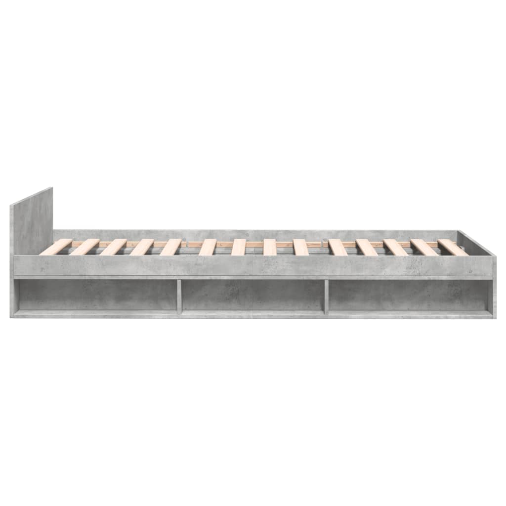 Bed Frame with Drawer Concrete Grey 100x200 cm Engineered Wood