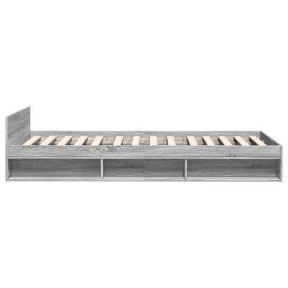 Bed Frame with Drawer without Mattress Grey Sonoma 75x190 cm Small Single