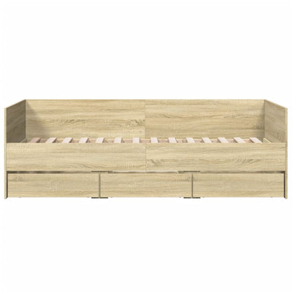 Daybed with Drawers Sonoma Oak 100x200 cm Engineered Wood