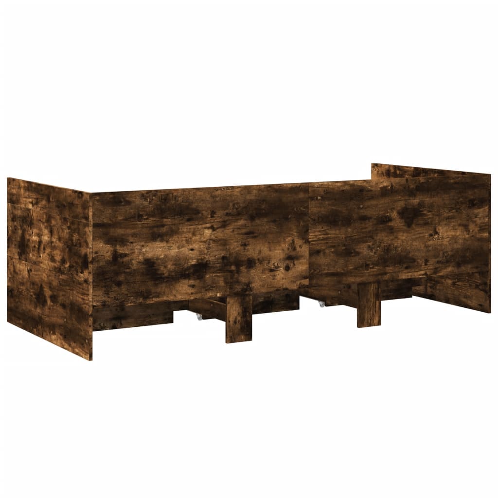 Daybed with Drawers without Mattress Smoked Oak 100x200 cm