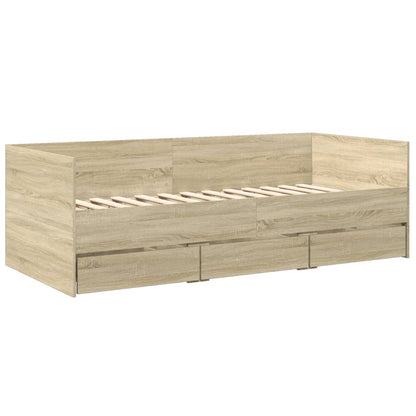 Daybed with Drawers Sonoma Oak 90x200 cm Engineered Wood