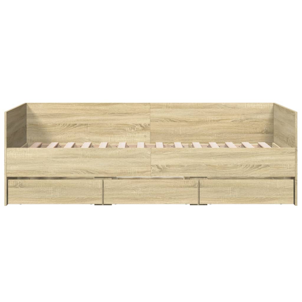 Daybed with Drawers Sonoma Oak 90x200 cm Engineered Wood