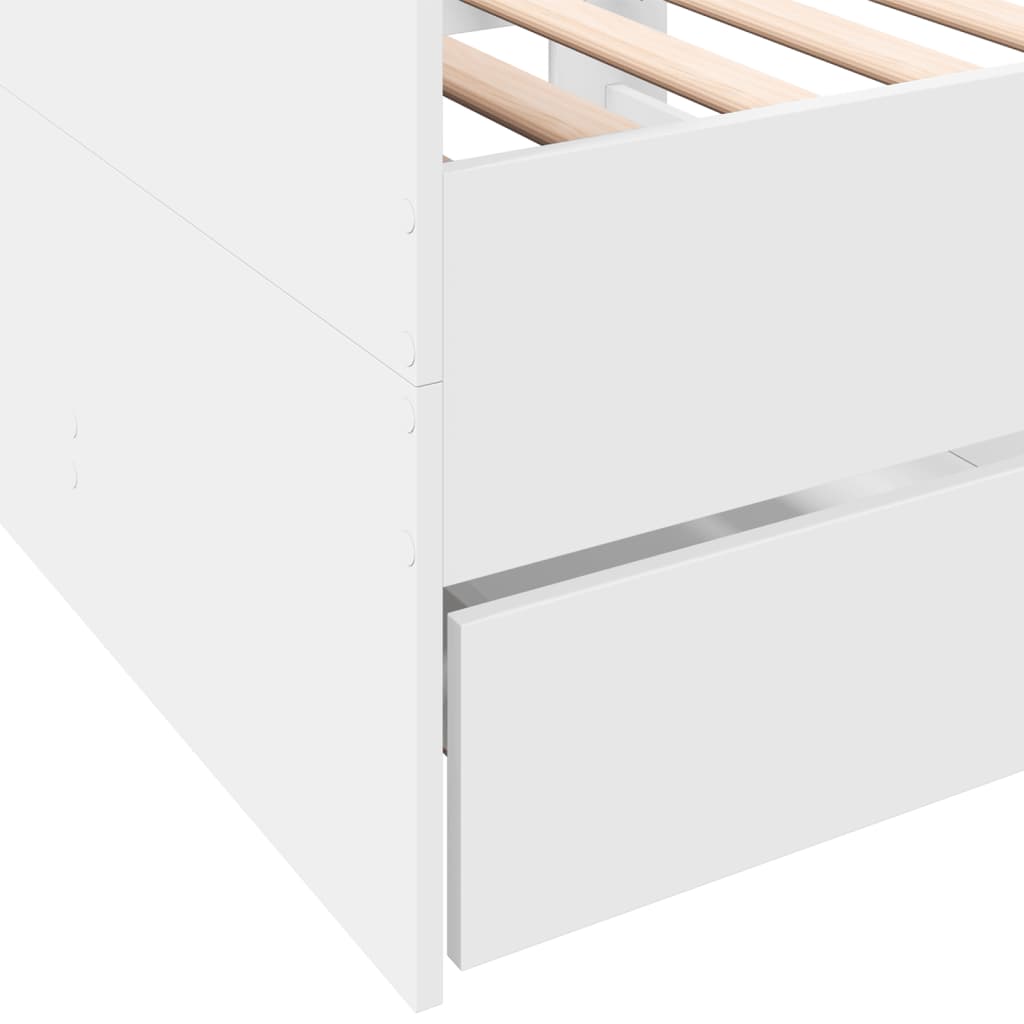 Daybed with Drawers White 90x190 cm Engineered Wood