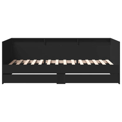 Daybed with Drawers without Mattress Black 100x200 cm