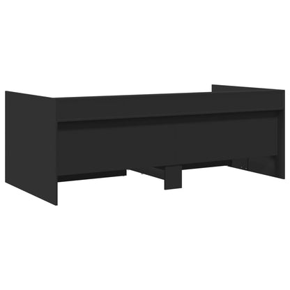 Daybed with Drawers without Mattress Black 100x200 cm