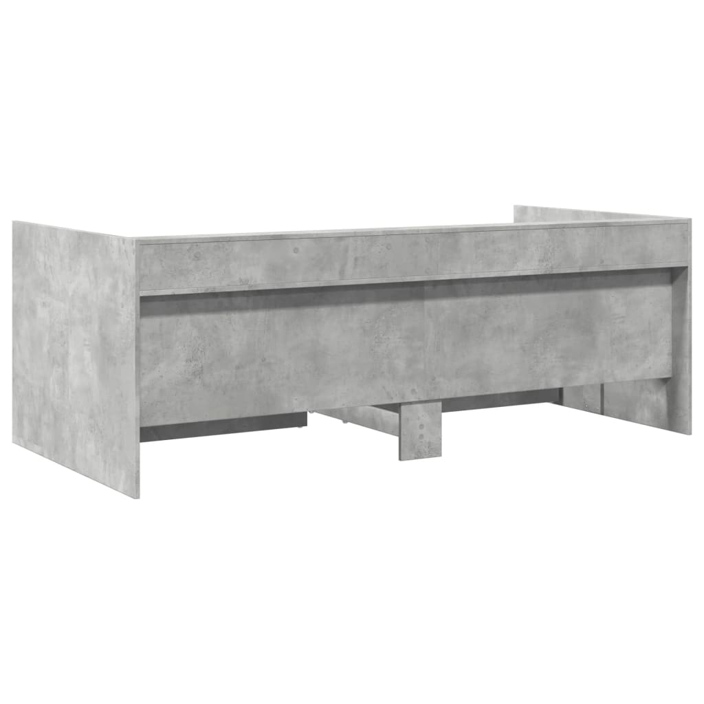 Daybed with Drawers without Mattress Concrete Grey 100x200 cm