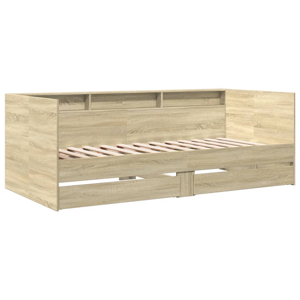 Daybed with Drawers without Mattress Sonoma Oak 90x190 cm Single