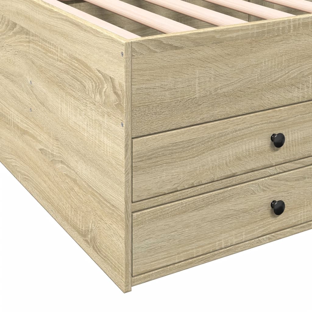 Daybed with Drawers Sonoma Oak 100x200 cm Engineered Wood