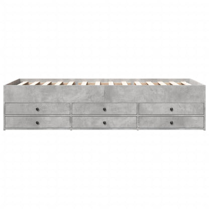 Daybed with Drawers without Mattress Concrete Grey 100x200 cm