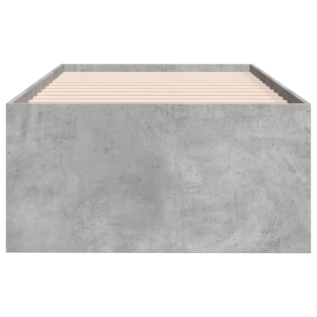 Daybed with Drawers without Mattress Concrete Grey 100x200 cm