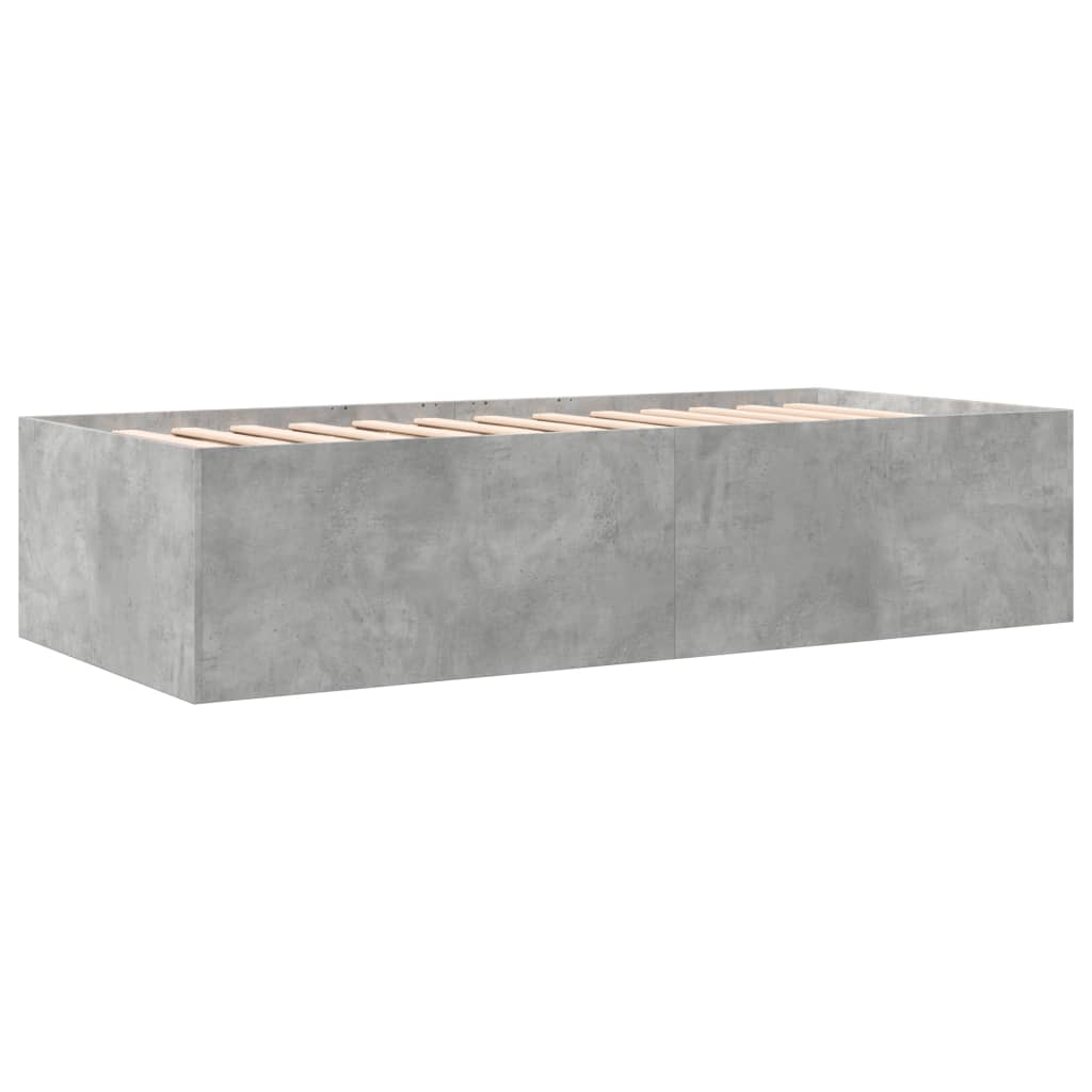 Daybed with Drawers without Mattress Concrete Grey 100x200 cm