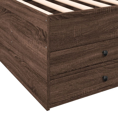 Daybed with Drawers without Mattress Brown Oak 100x200 cm