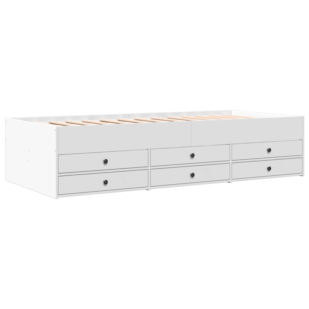 Daybed with Drawers White 90x200 cm Engineered Wood