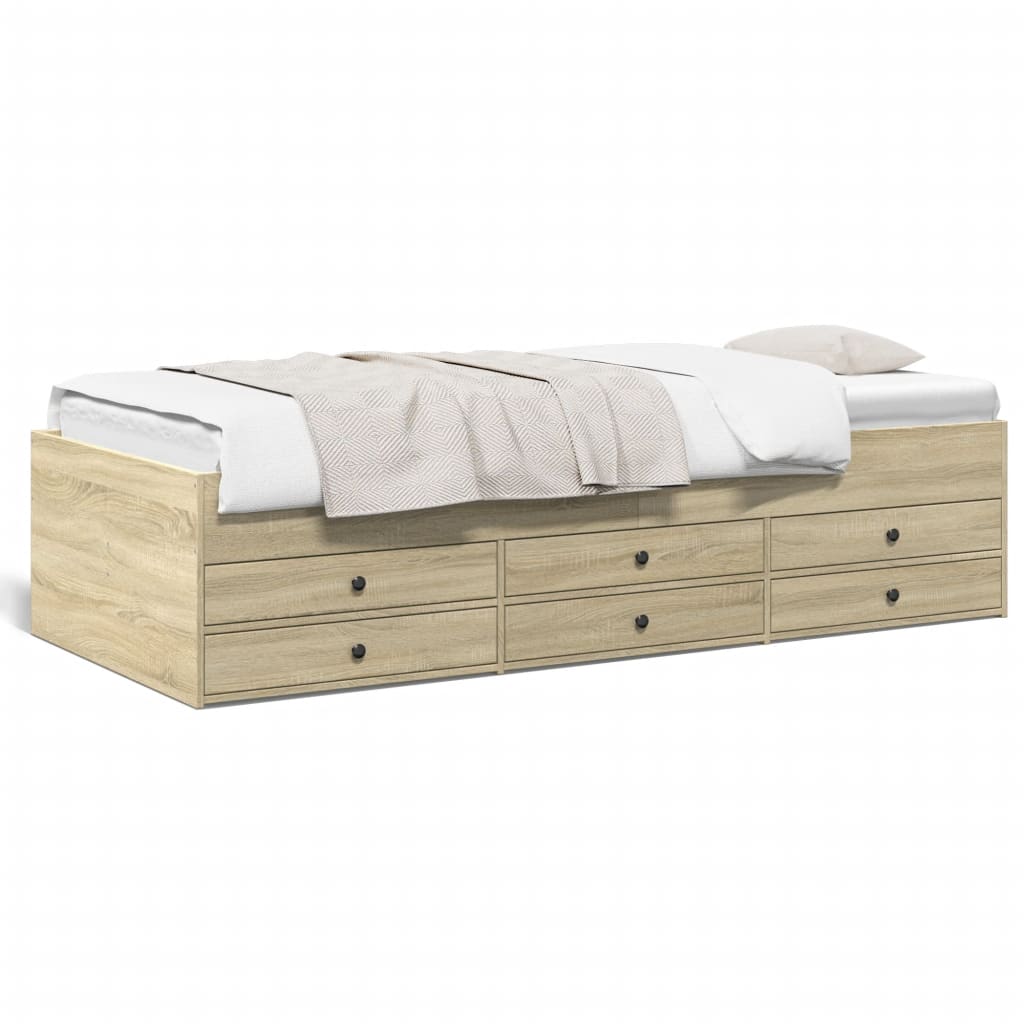 Daybed with Drawers without Mattress Sonoma Oak 90x200 cm