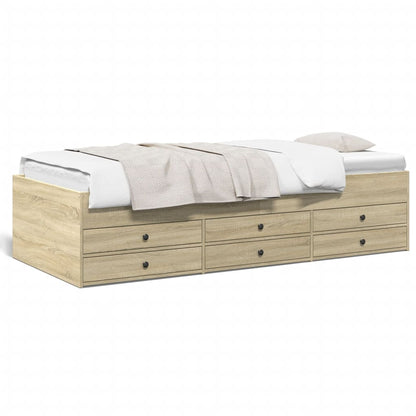 Daybed with Drawers without Mattress Sonoma Oak 90x200 cm