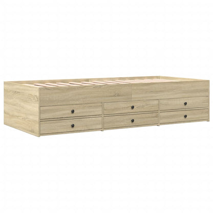 Daybed with Drawers without Mattress Sonoma Oak 90x200 cm