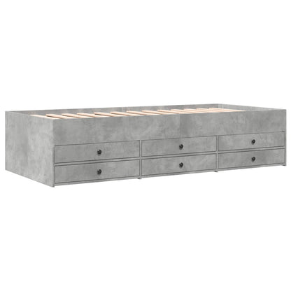 Daybed with Drawers Concrete Grey 90x200 cm Engineered Wood