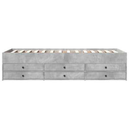 Daybed with Drawers Concrete Grey 90x200 cm Engineered Wood