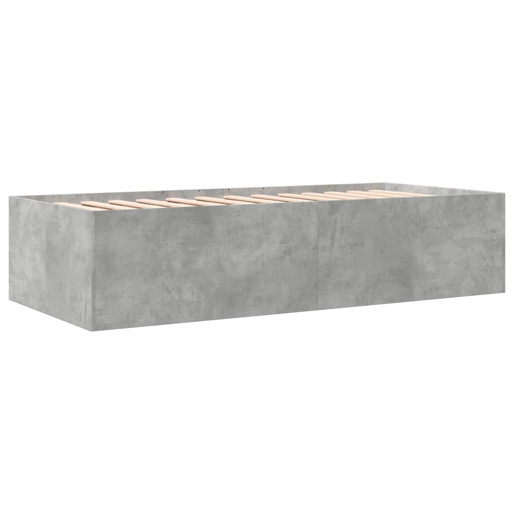 Daybed with Drawers Concrete Grey 90x200 cm Engineered Wood