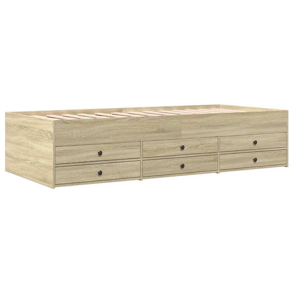 Daybed with Drawers without Mattress Sonoma Oak 90x190 cm Single