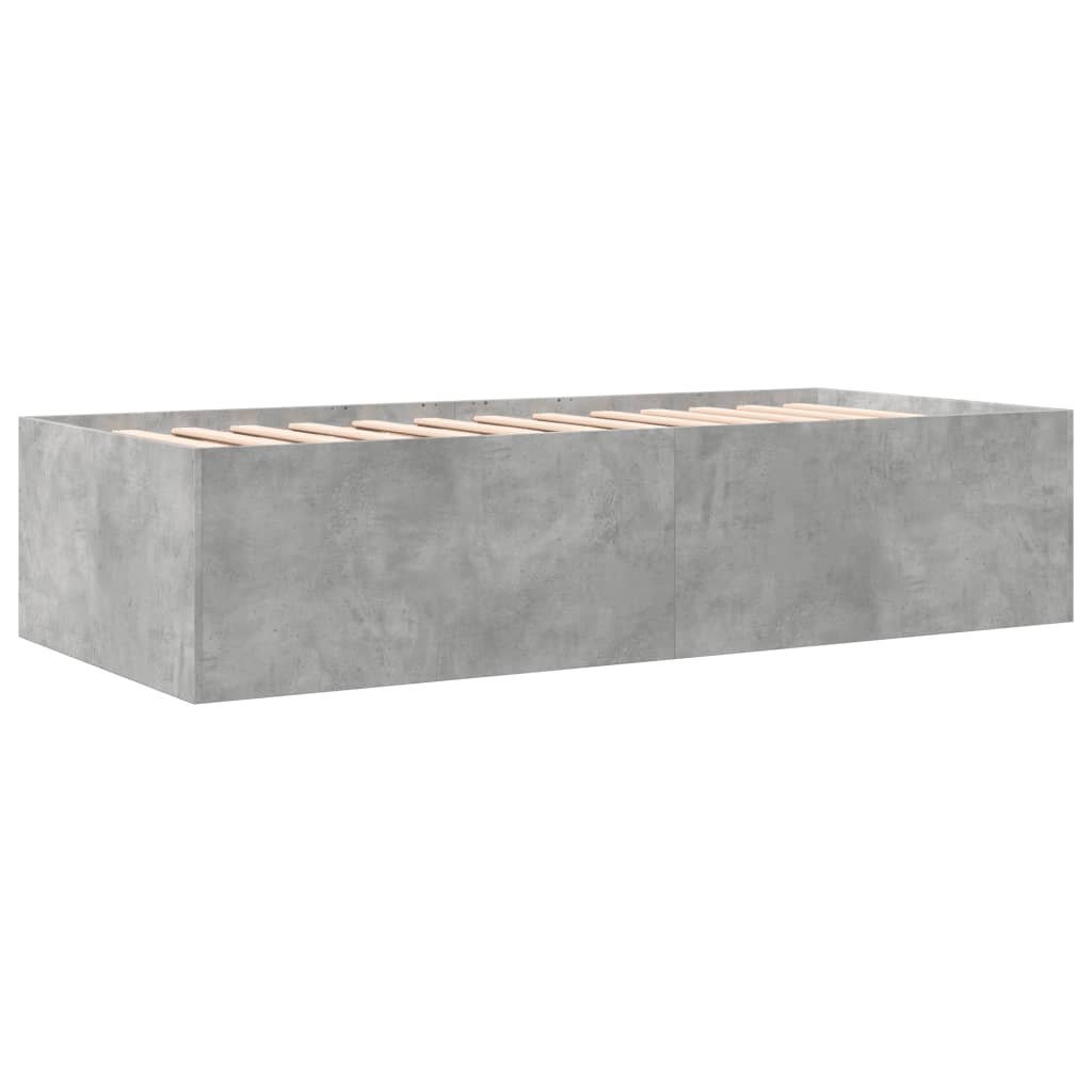 Daybed with Drawers Concrete Grey 90x190 cm Engineered Wood